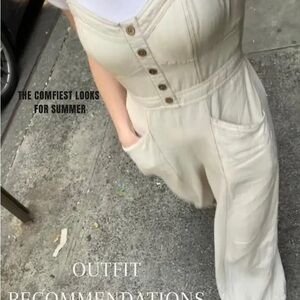South Moon Under Women's Cream Jumpsuit Size L